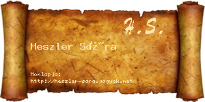 Heszler Sára névjegykártya