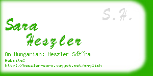 sara heszler business card